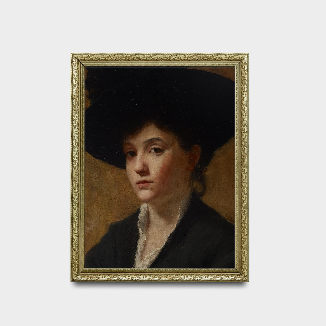 Vintage Woman Portrait With Hat, Art Print - Image 2