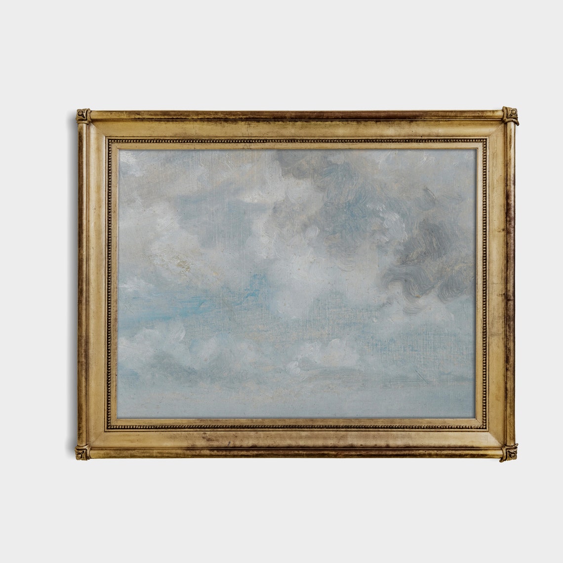 Soft Grey Cloud Study in Oils Vintage Atmospheric Sky Scene Poster - Image 4