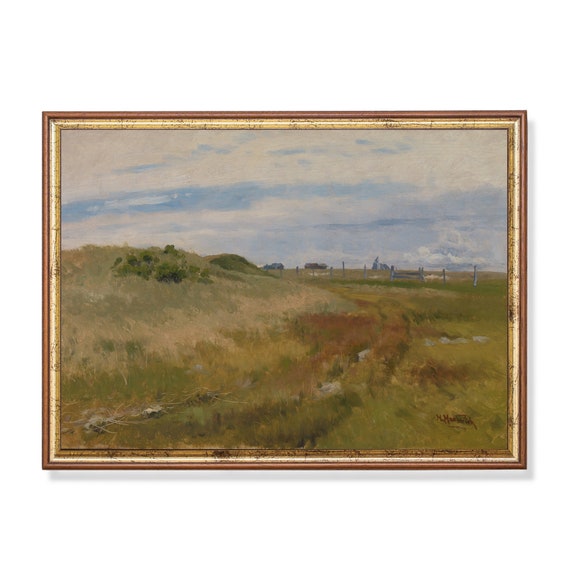 Printed And Shipped Landscape Painting Vintage Wall Art Antique Country Decor Moody Rustic Print Nature Scenery Artwork Fine Art