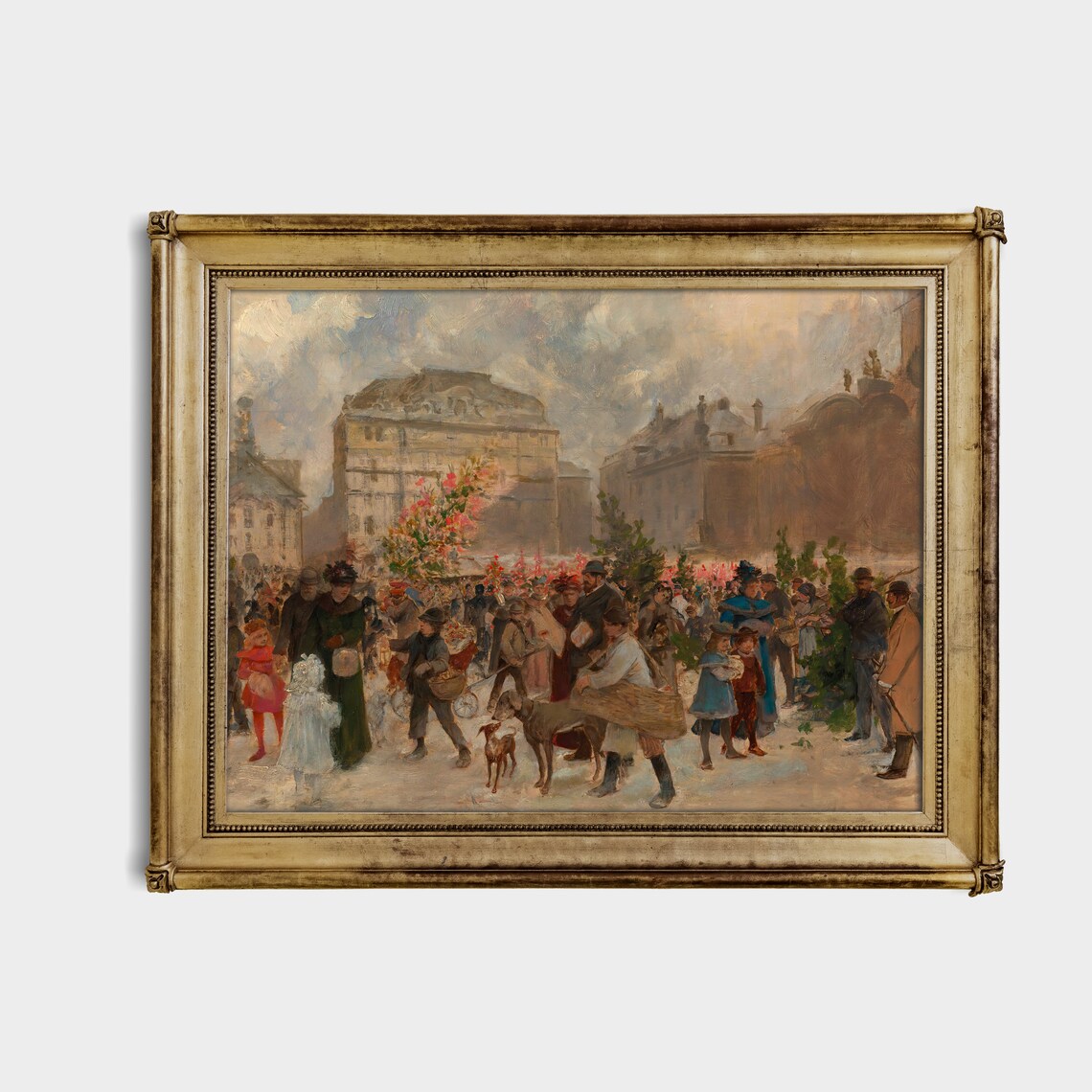 Christmas Fair Vintage Art Print, Winter Holiday - Image 4