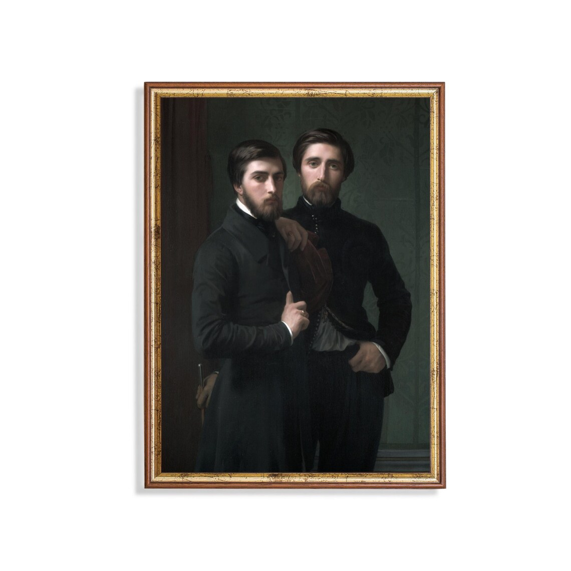 Vintage Gentleman Portrait Art Print, Rustic Decor