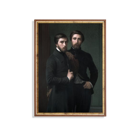 Vintage Gentleman Portrait Art Print, Rustic Decor