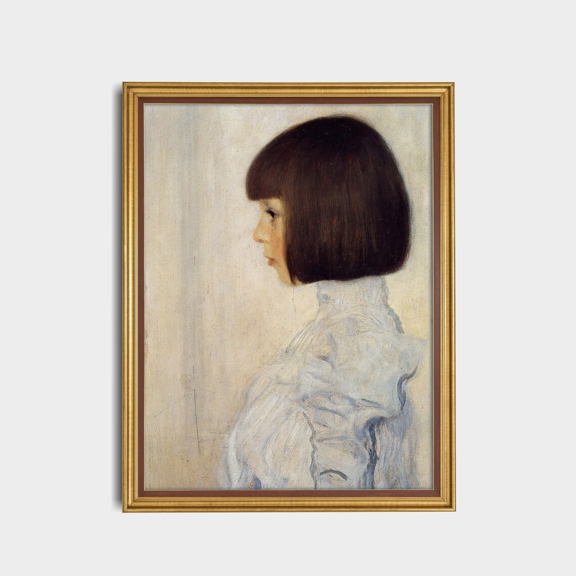 Vintage Young Girl Portrait, Oil-Painting Art Print - Image 3