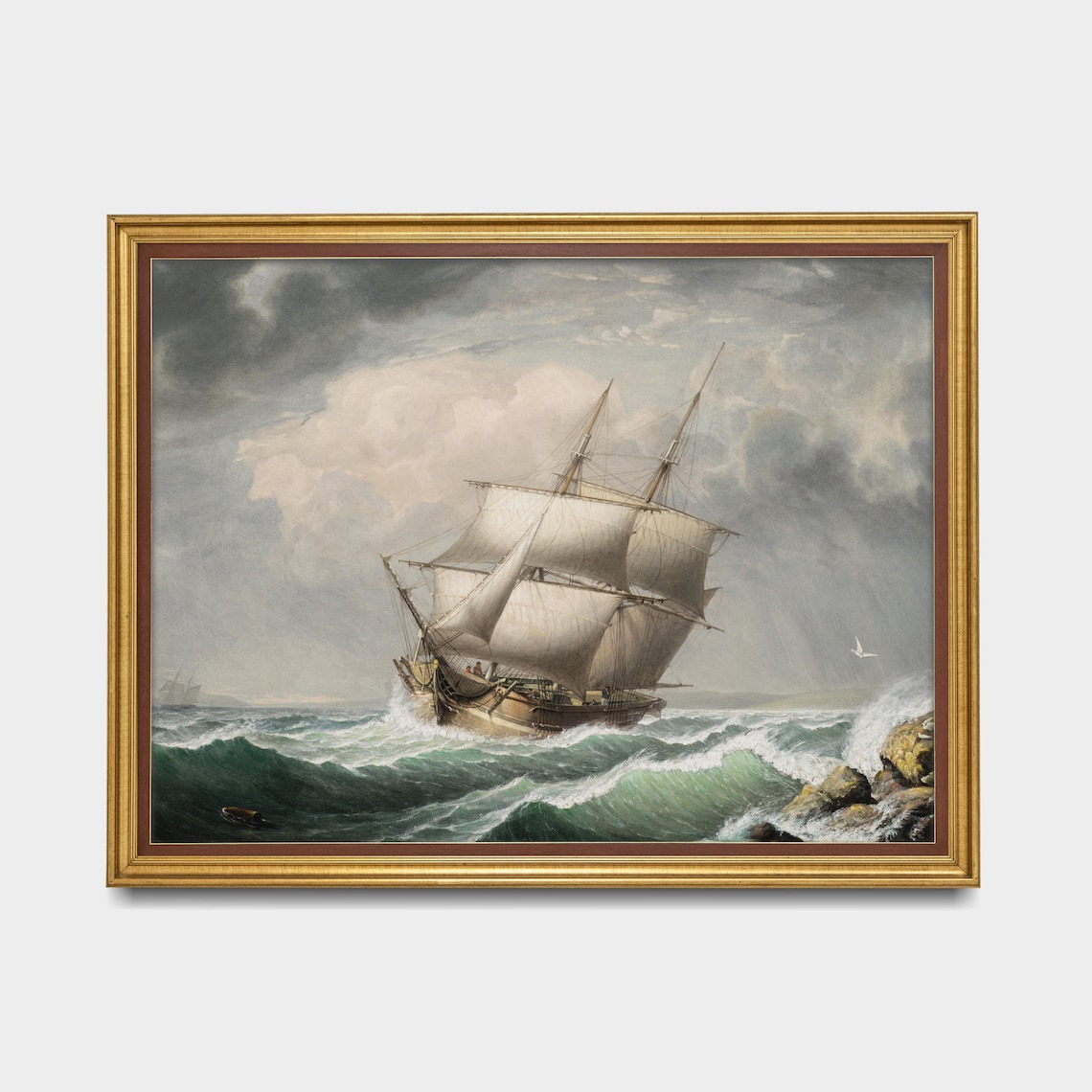 Vintage Sailing Ship, Nautical Ocean Art Print - Image 5