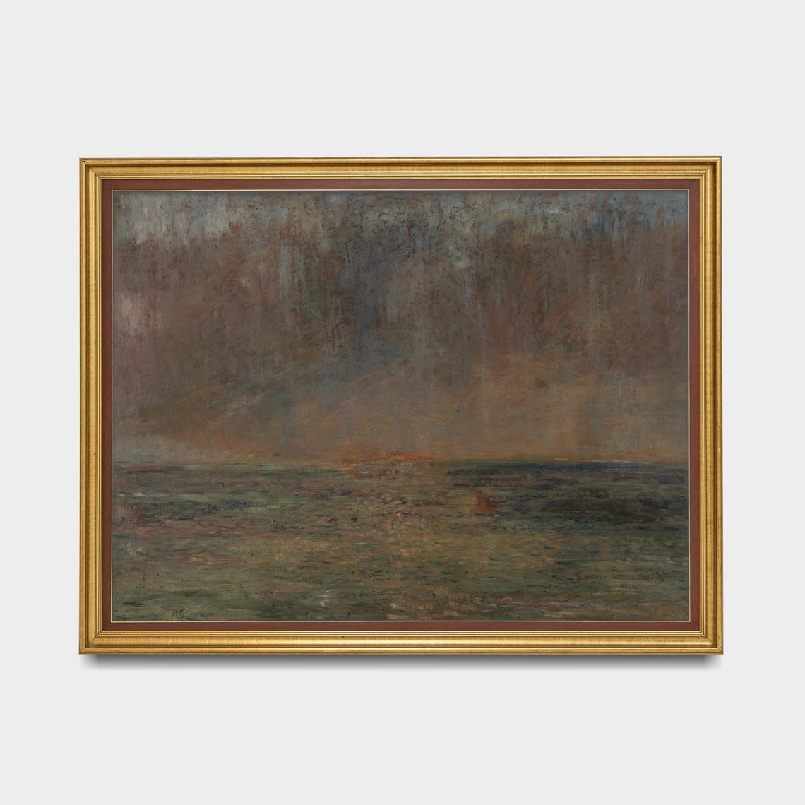 Stormy Seascape at Sunset over Dark Waters Vintage Art Poster - Image 5