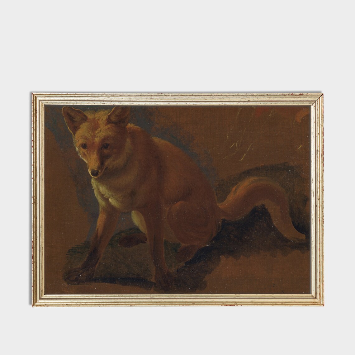 Vintage Fox Painting, Moody Rustic Animal Art Print - Image 3