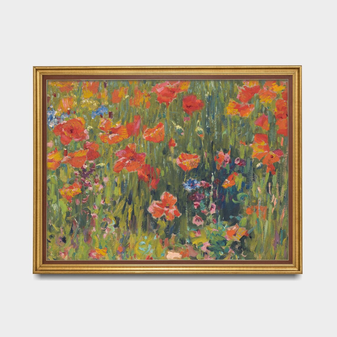 Red Poppies Meadow Impressionist Vintage Floral Landscape Poster - Image 5