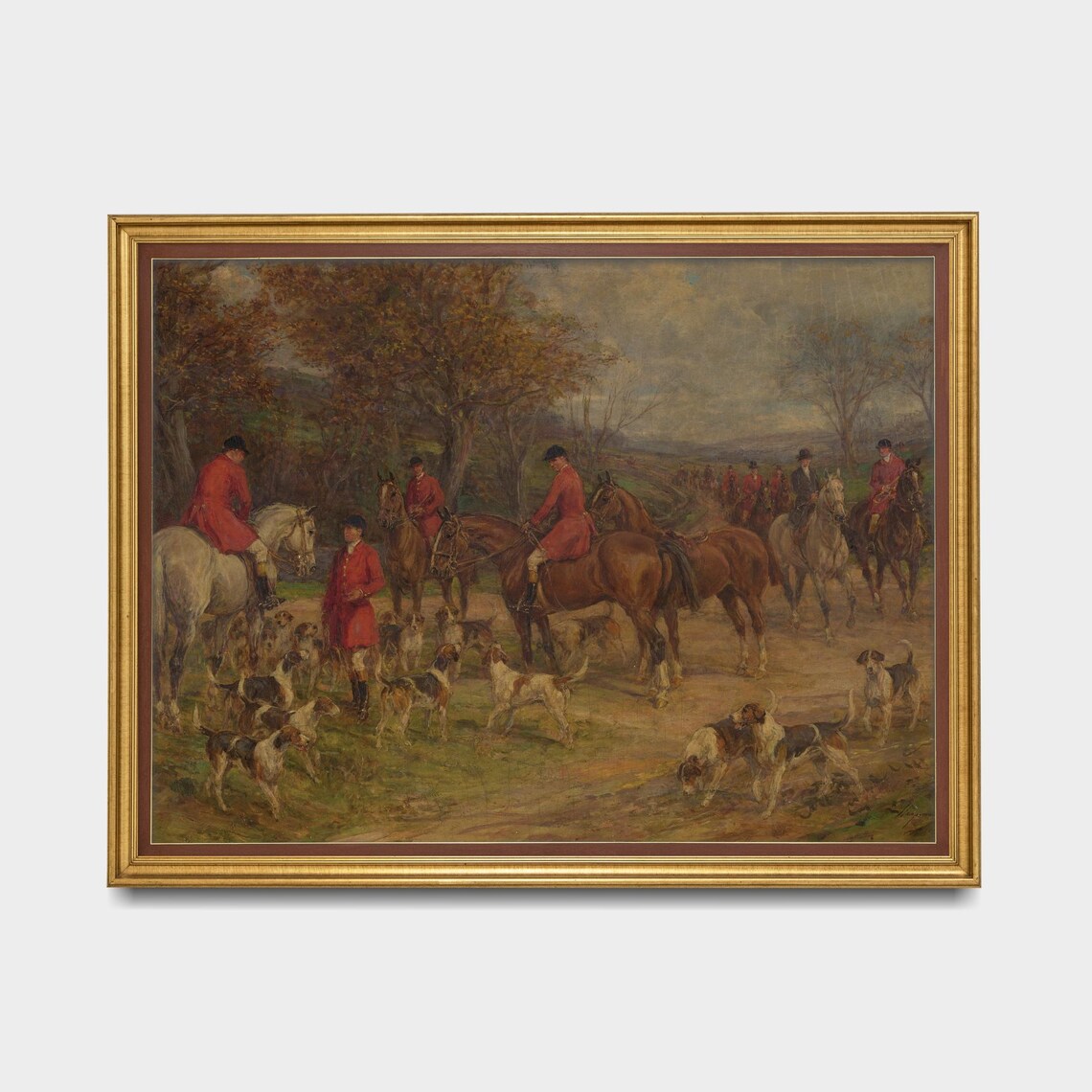 Mailed Art Vintage Equestrian Painting, Farmhouse Decor - Image 5