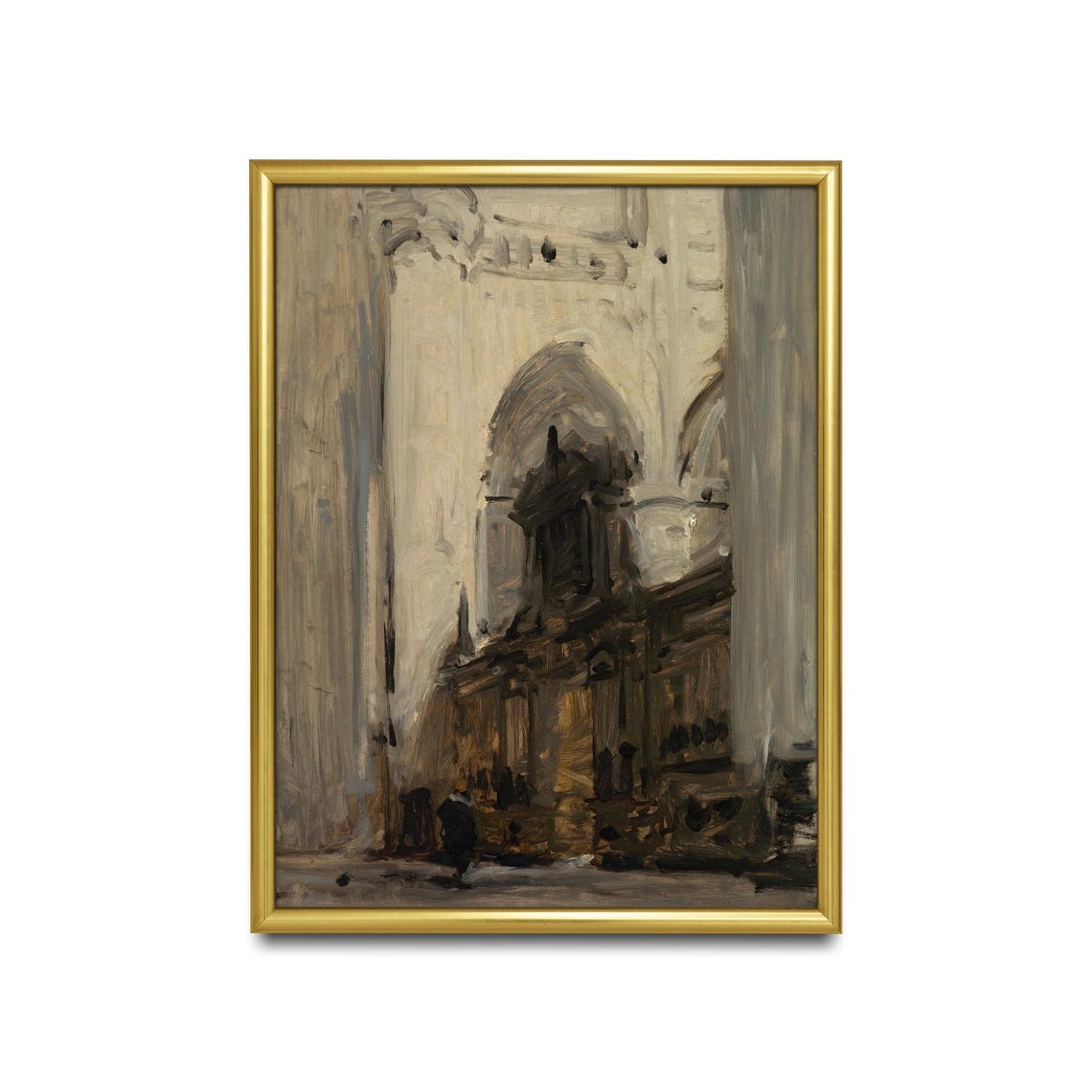 Printed And Shipped Vintage Interior Painting Antique Architecture Print Moody Rustic Fine Art Physical Prints European Decor - Image 2