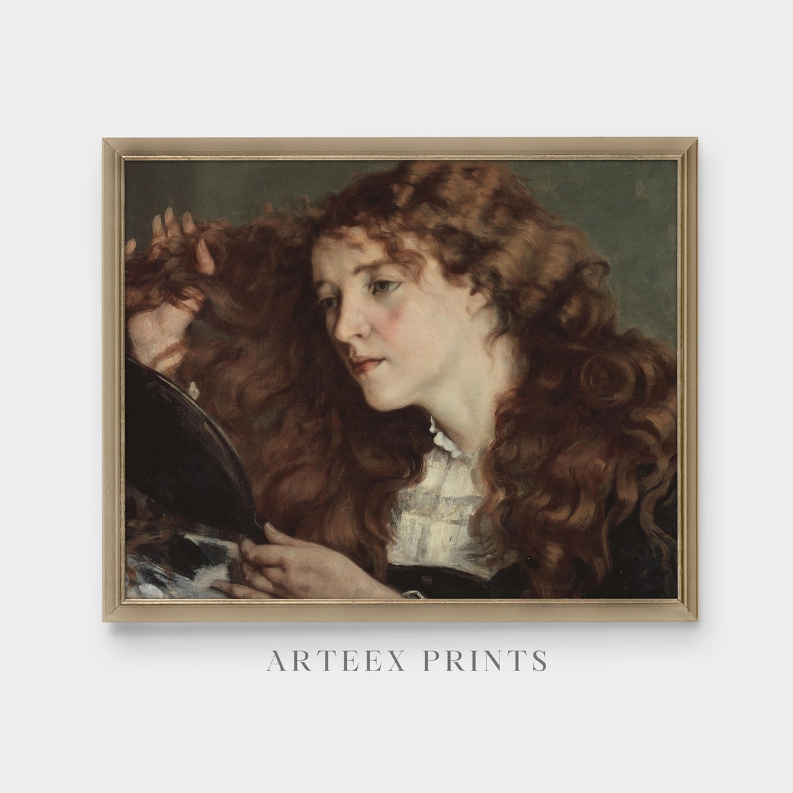 Vintage Portrait Painting Portrait Of Young Beautiful Woman Antique Victorian Lady Wall Art Fine Art - Image 5