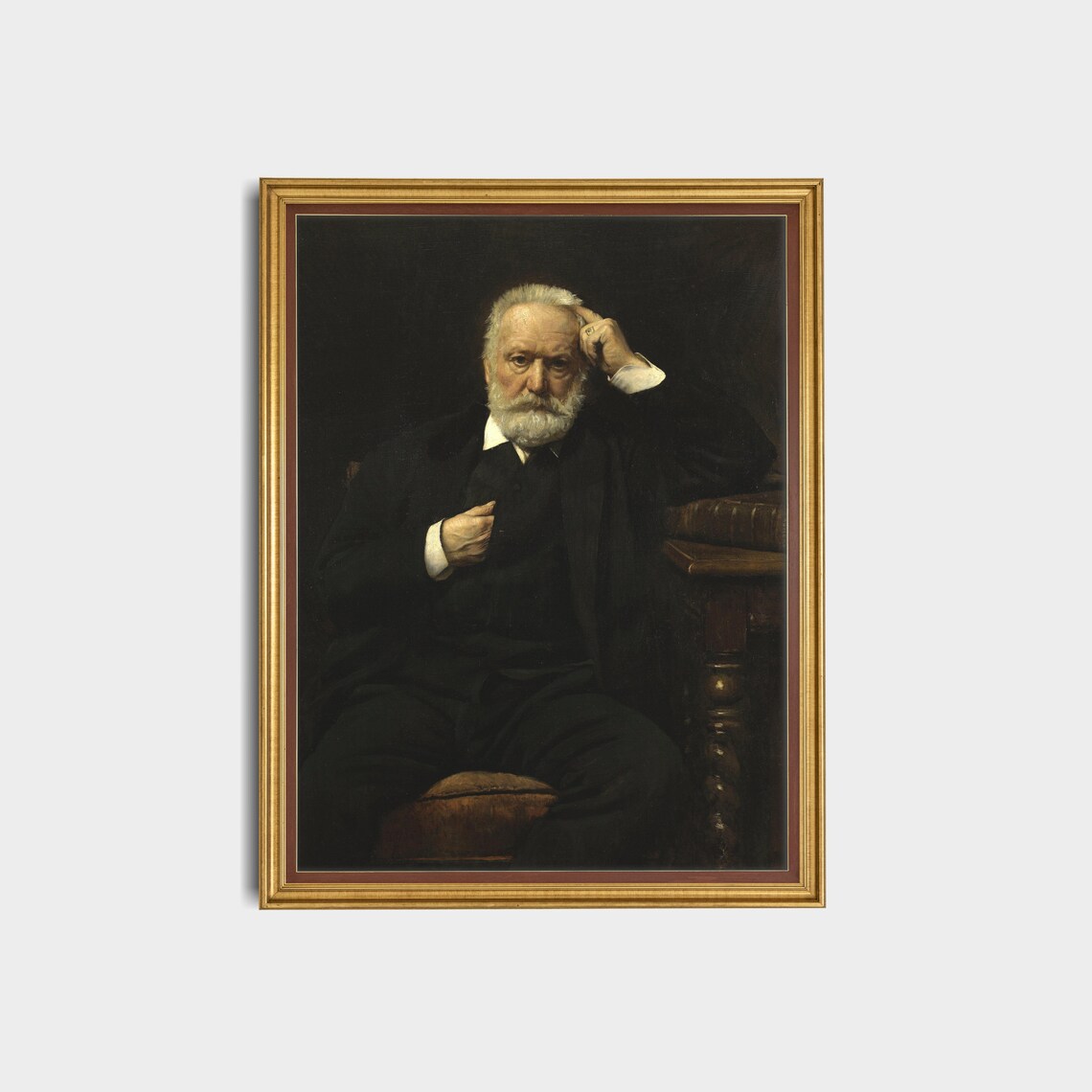 Elderly Bearded Gentleman Seated Dark Vintage Classic Portrait Poster - Image 2