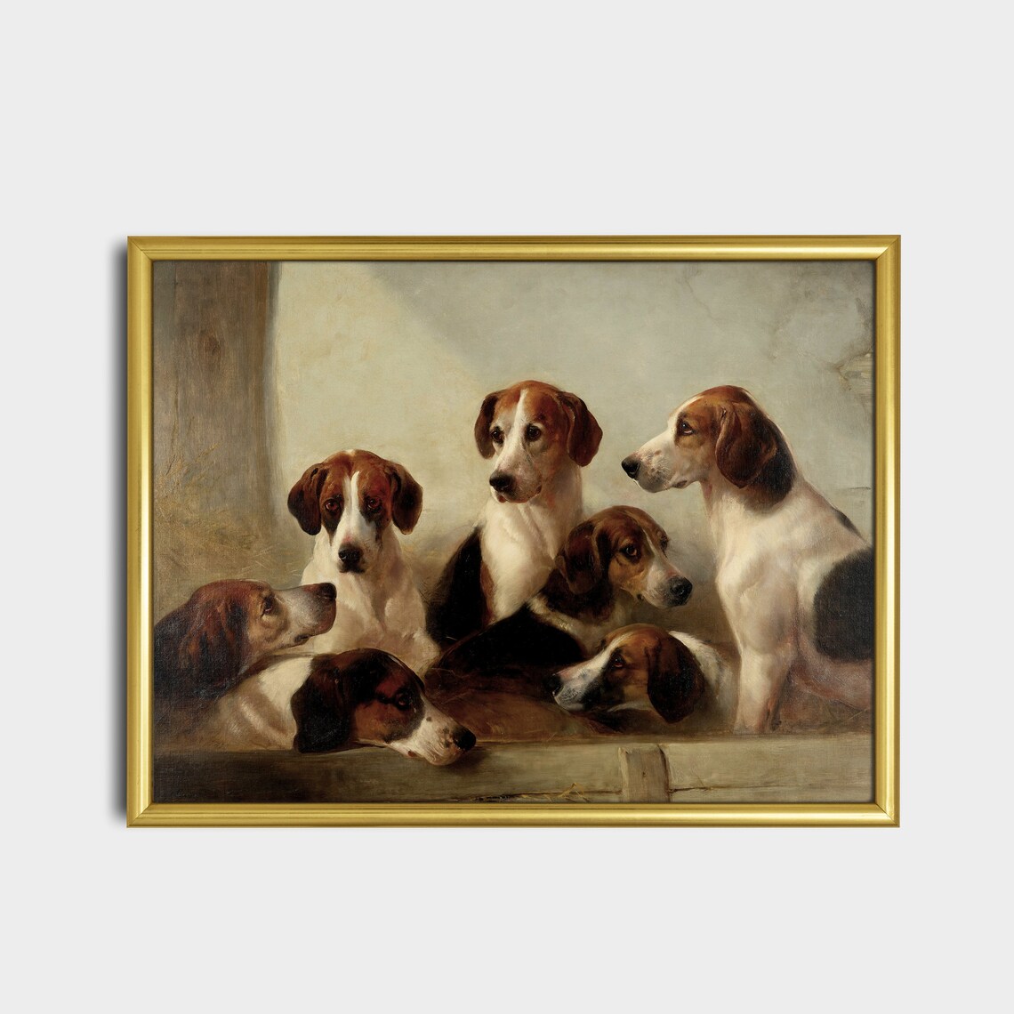 Vintage Dog Painting, Antique Rustic Farmhouse Art Print - Image 2