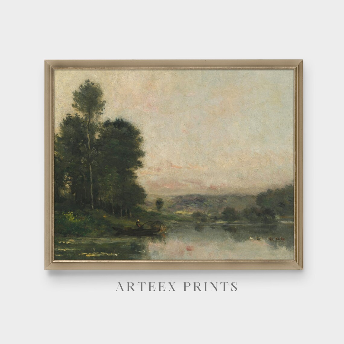 Vintage Country Riverscape, Rustic Landscape Print - Image 3