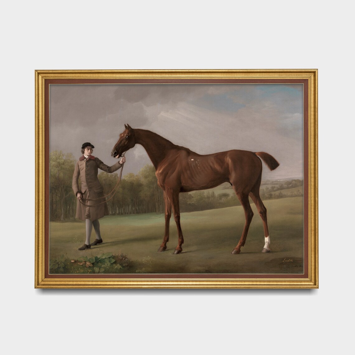 Groom Leading Chestnut Horse Paddock Vintage Equestrian Poster - Image 3