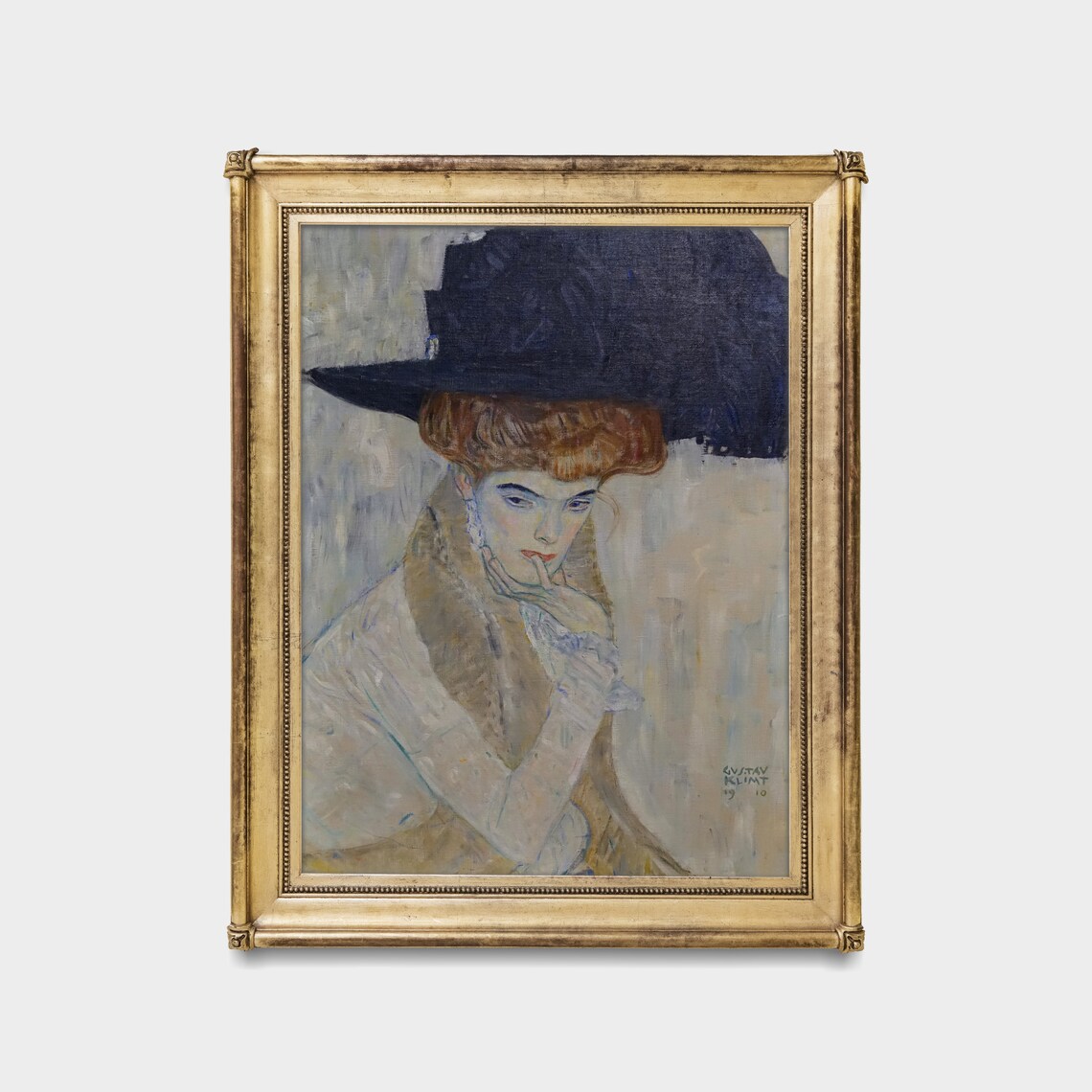 Woman in a Black Feather Hat Gustav Klimt 1910 Portrait Poster - Image 5