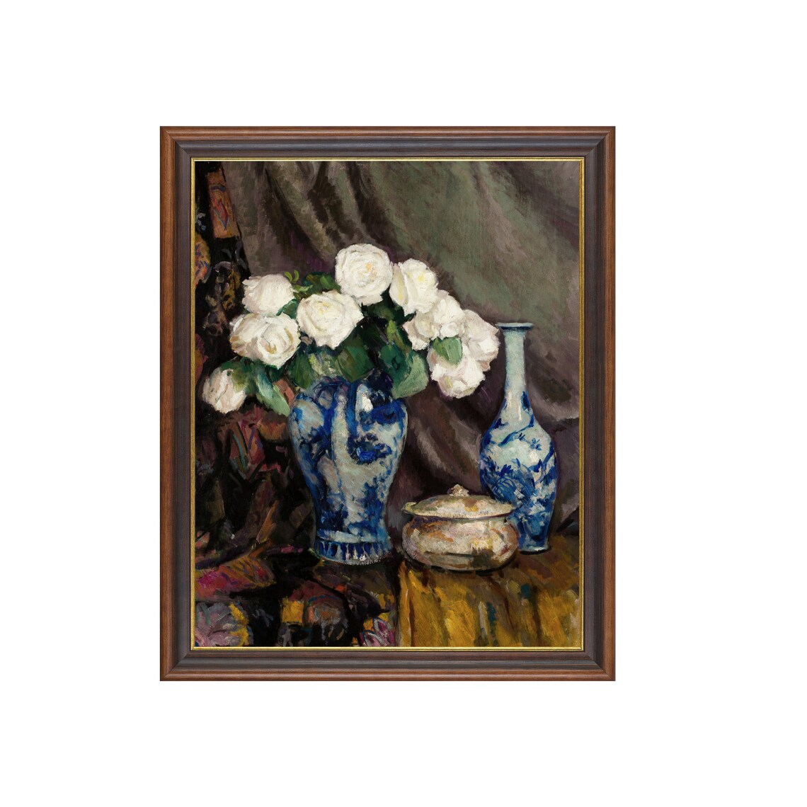 Still Life With White Roses, Vintage Floral Art - Image 3