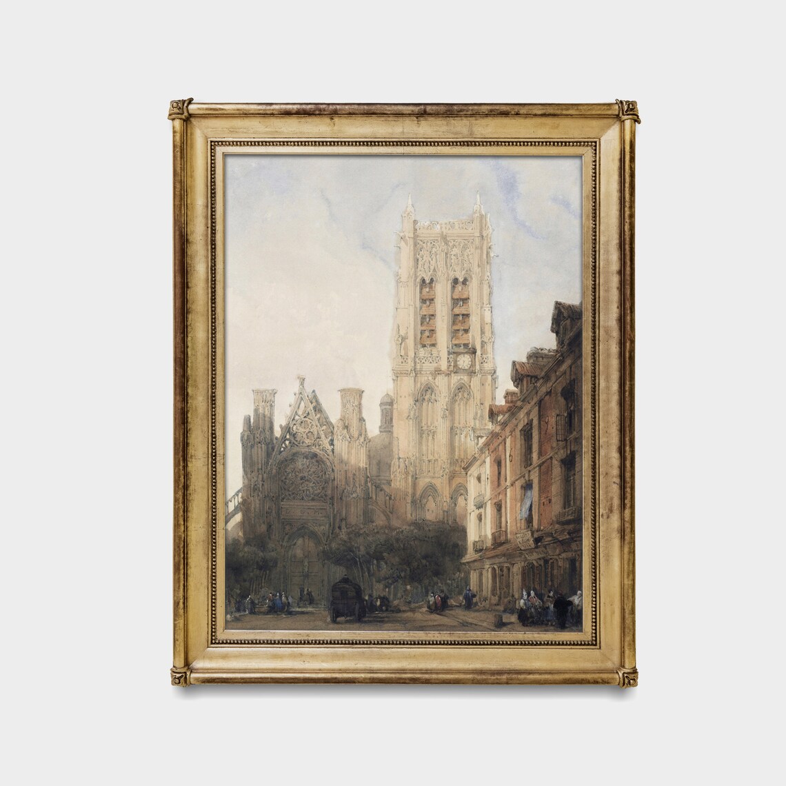 Gothic Church Tower in an Old European Town Vintage Travel Poster - Image 3
