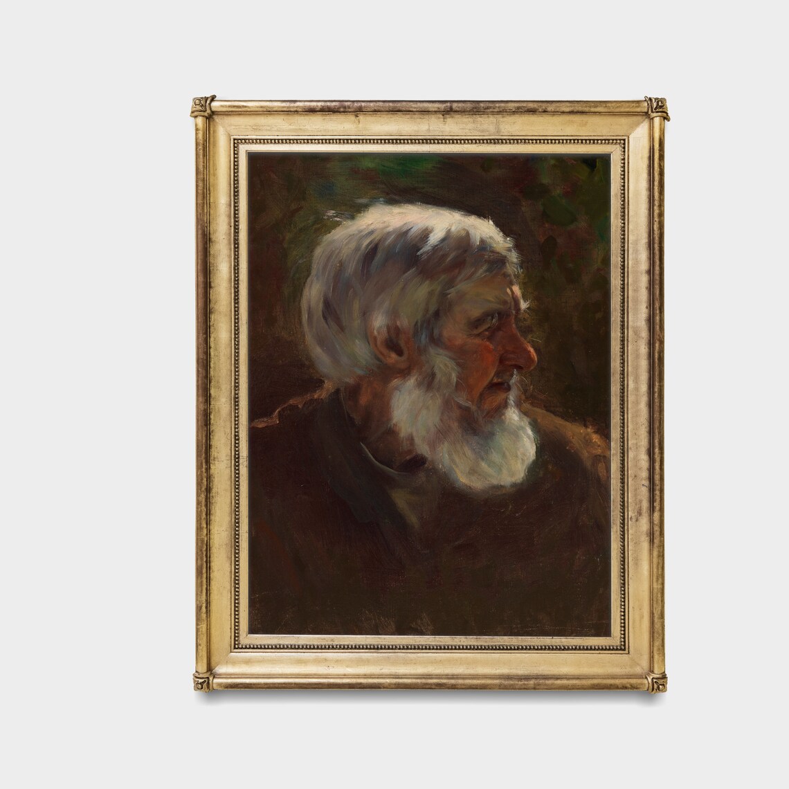 White-Bearded Old Man in Profile Antique Character Portrait Poster - Image 5
