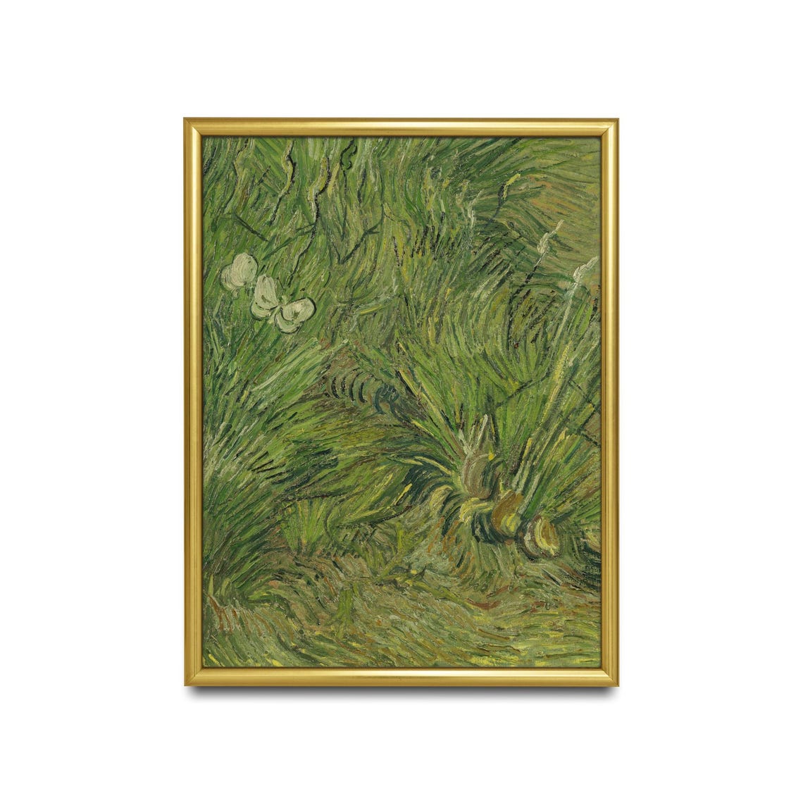Van Gogh Garden with Butterflies Green Grass Post Impressionist Poster - Image 2