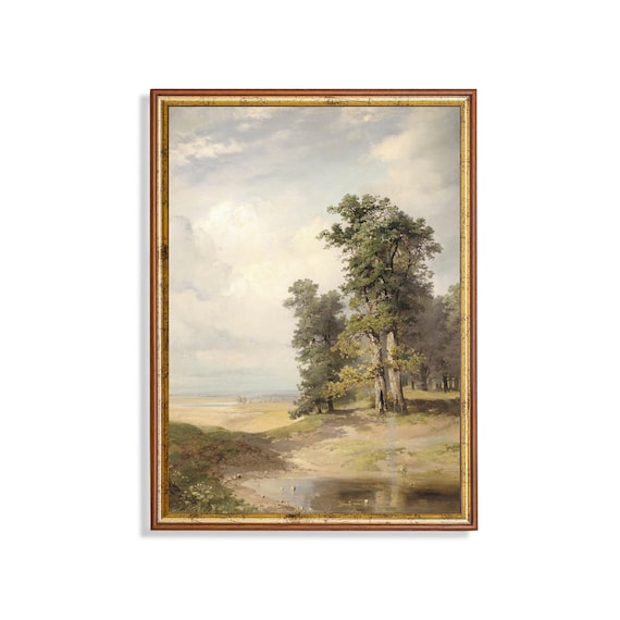 Vintage Summer Country Landscape, Farmhouse Art Print