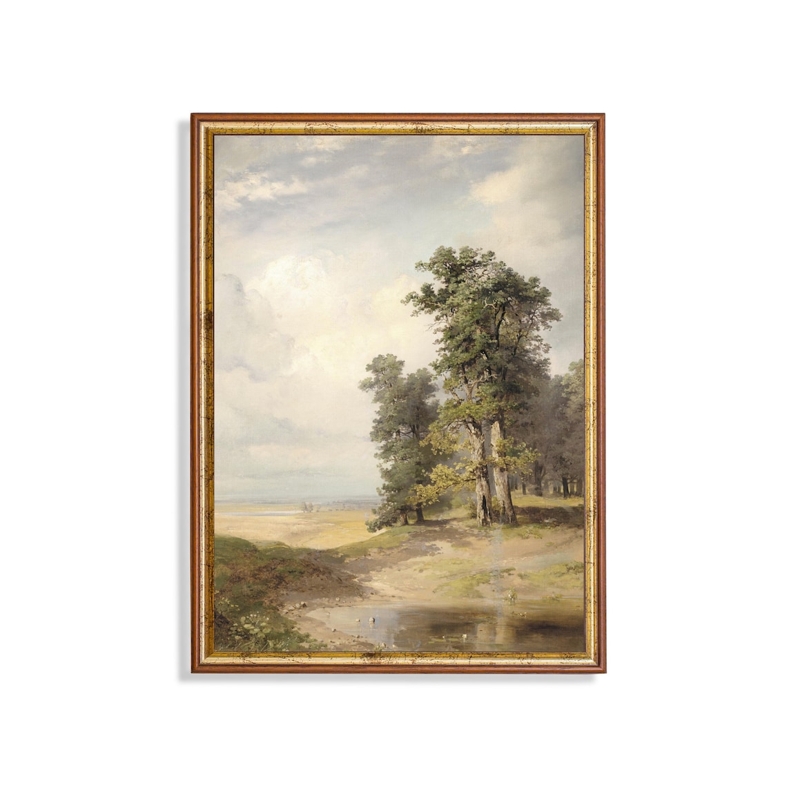 Vintage Summer Country Landscape, Farmhouse Art Print
