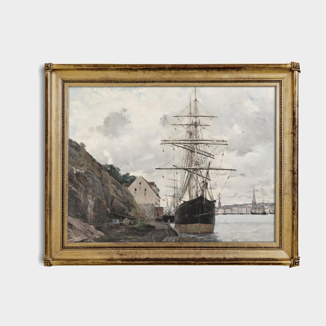 Vintage Seascape Sailing Boat Art Print, Coastal Ship - Image 2