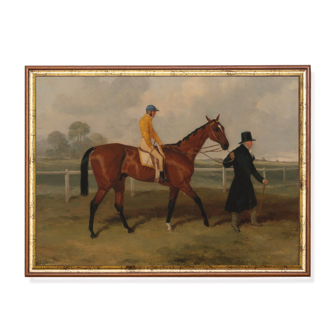 Racehorse and Jockey Vintage Thoroughbred Horse Racing Poster