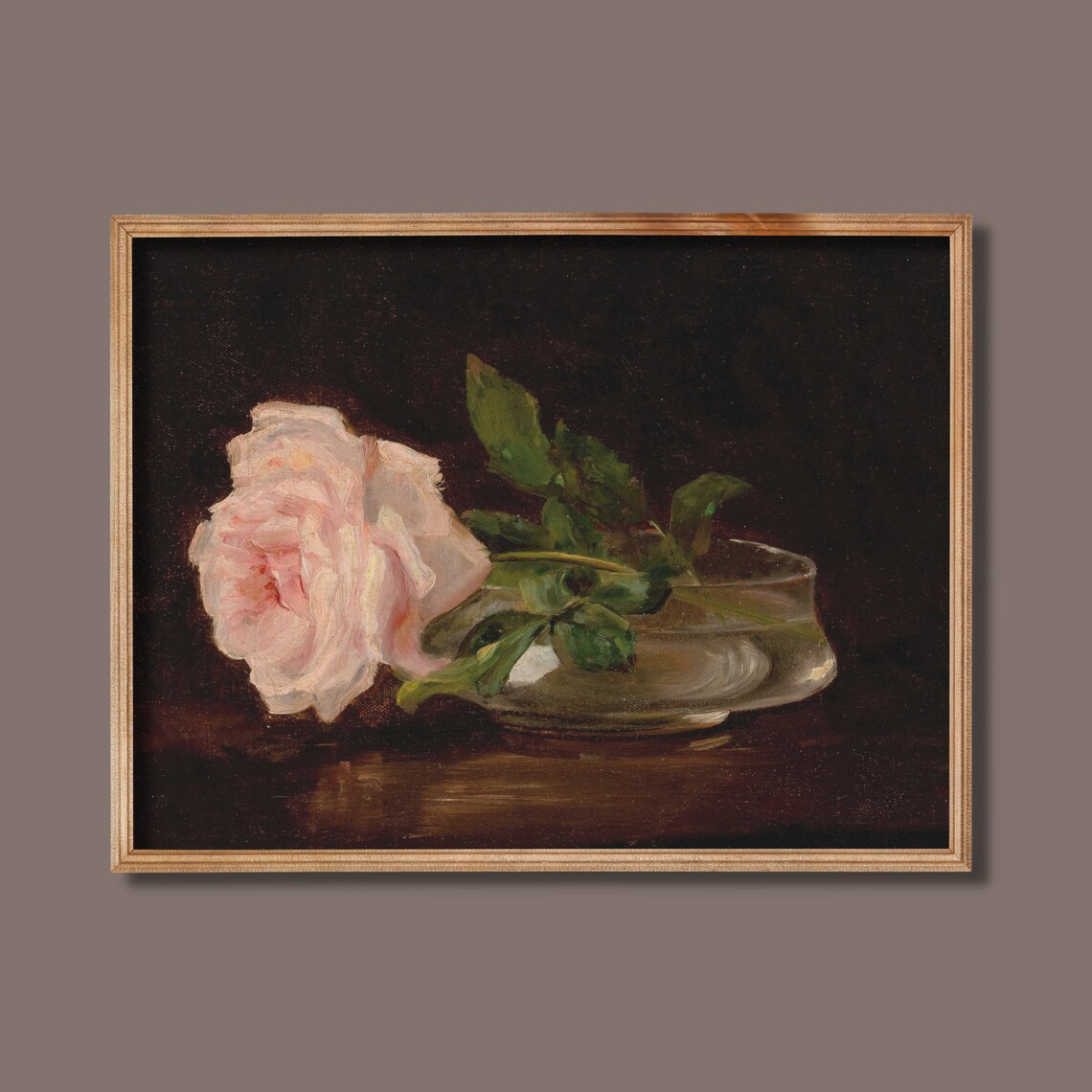 Print And Ship Still Life With Roses Vintage Oil Painting Floral Antique Art Print Fine Art Print Farmhouse Decor Mailed Art - Image 3