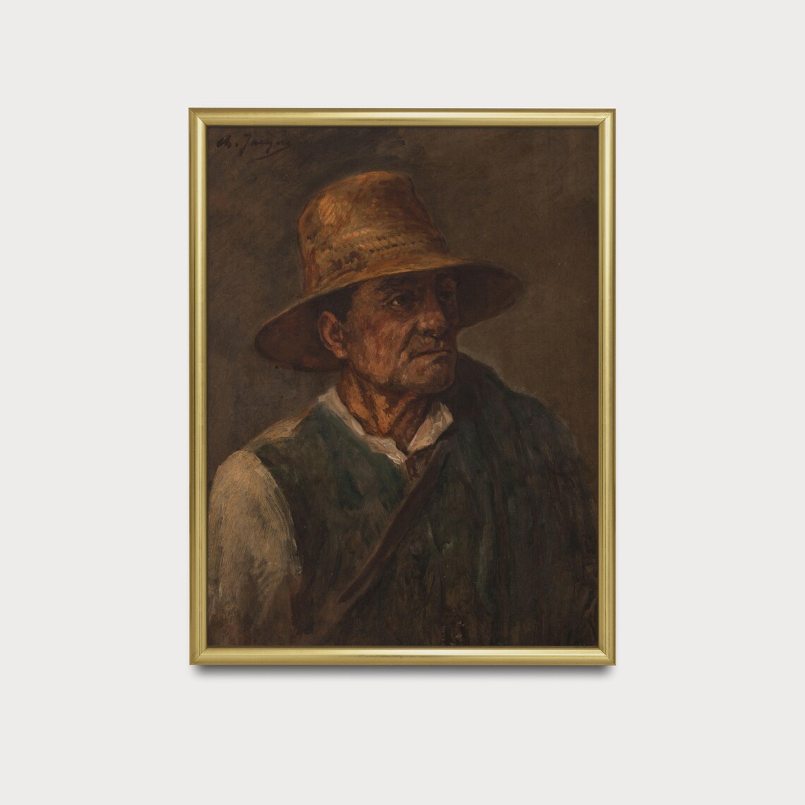 Vintage Gentleman Portrait, Moody Rustic Wall Art Print - Image 5