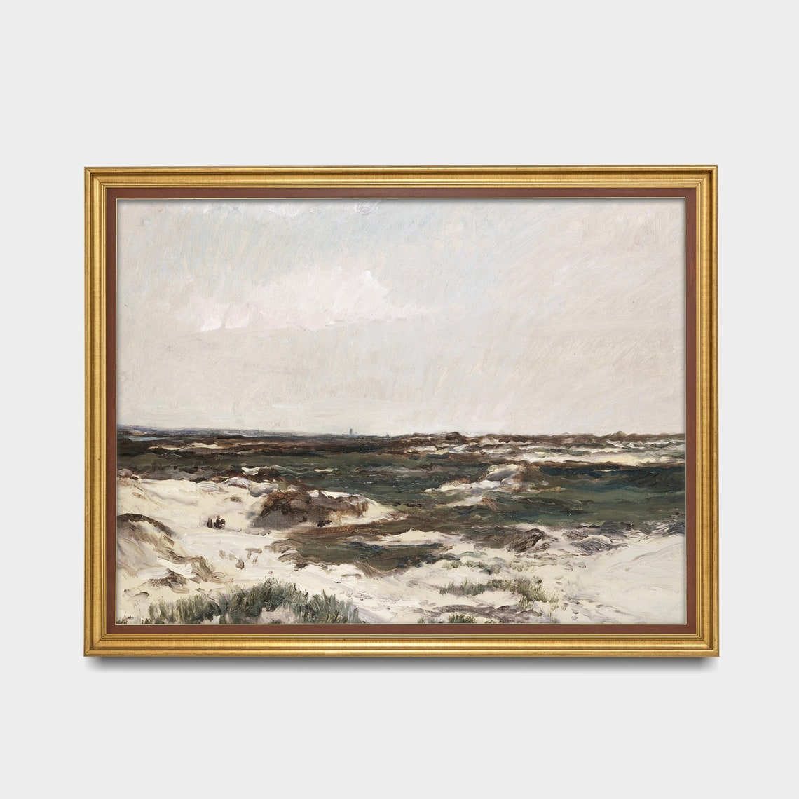Windswept Coastal Dunes with Breaking Surf Antique Seascape Poster - Image 3