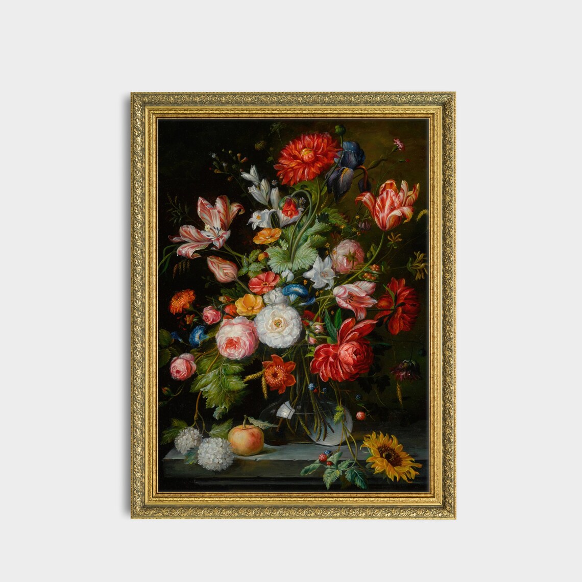 Lush Dutch Floral Bouquet Still Life Vintage Flower Painting Poster - Image 3