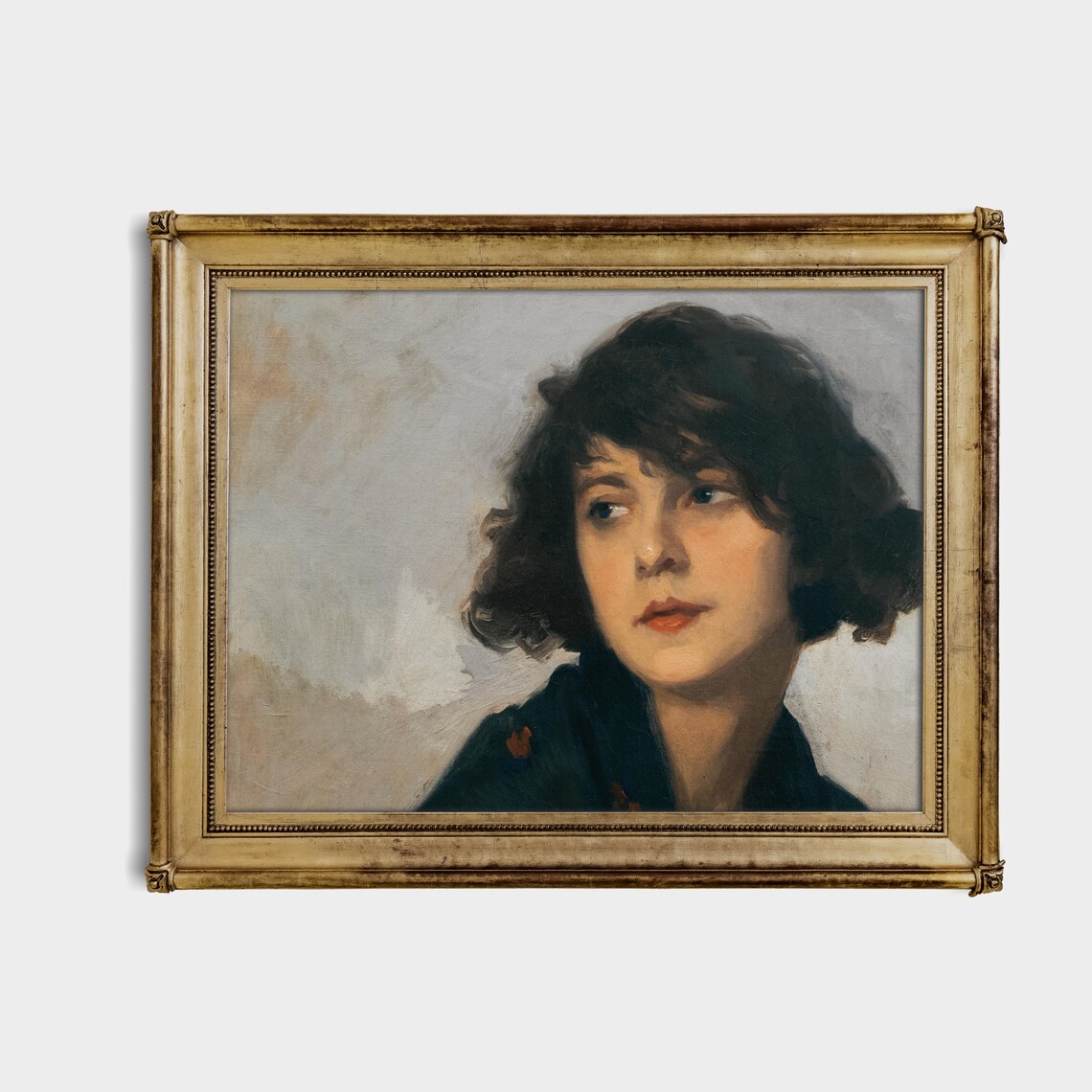 Victorian Woman Portrait, Vintage Oil Painting Print - Image 4