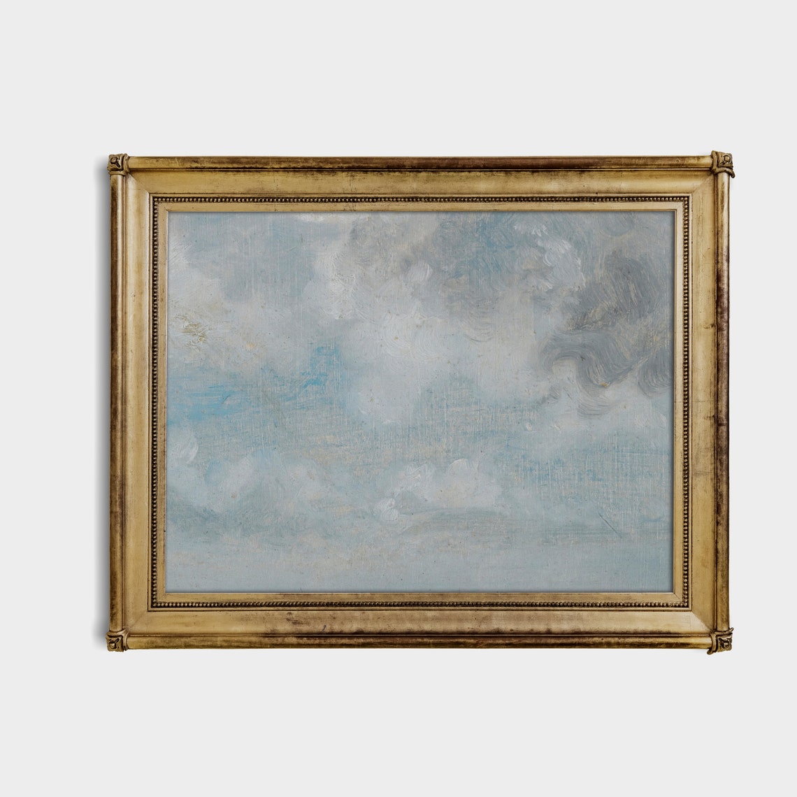 Pale Blue Cloud Study Oil Sketch Sky Vintage Landscape Poster - Image 4