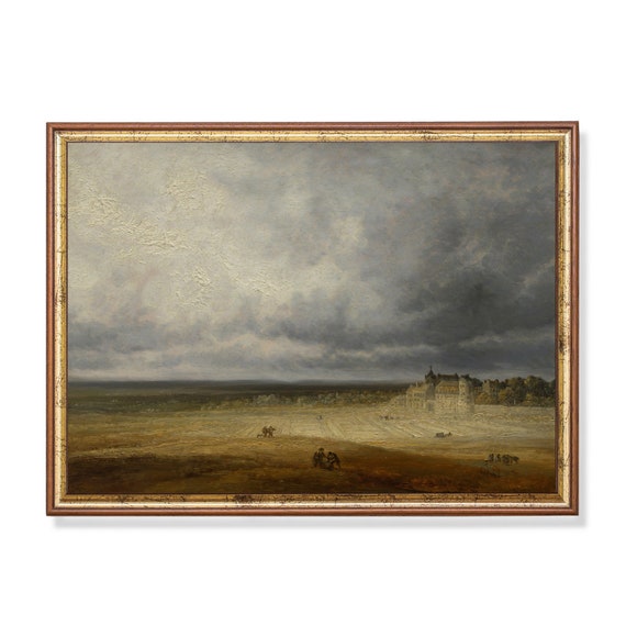 Printed And Shipped Landscape Painting Vintage Wall Art Antique Country Decor Moody Rustic Print Nature Scenery Artwork Fine Art