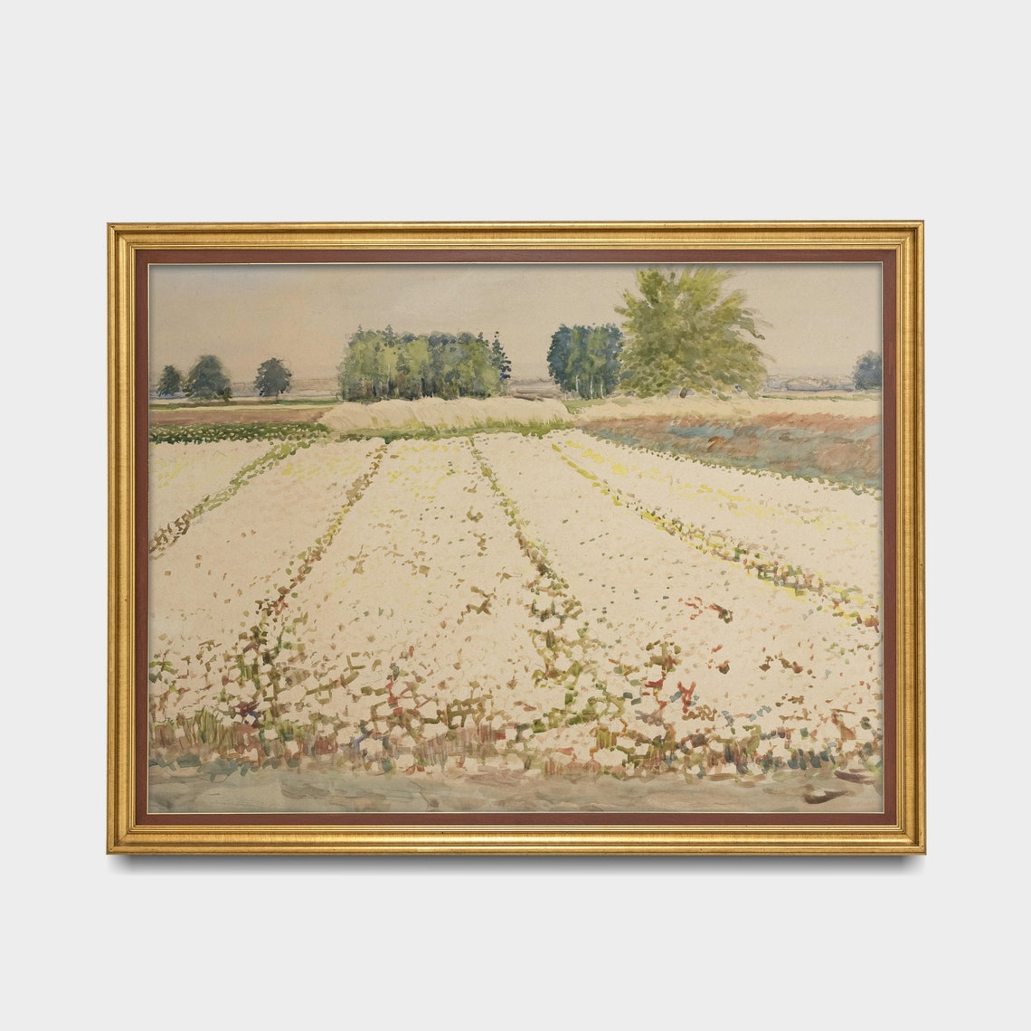 Field of White Blossoms with Trees on the Distant Horizon Poster - Image 2