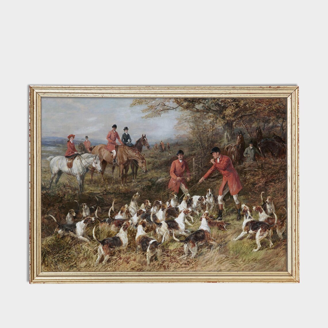 Antique Fox Hunt With Hounds And Riders Painting Fine Art Poster - Image 3