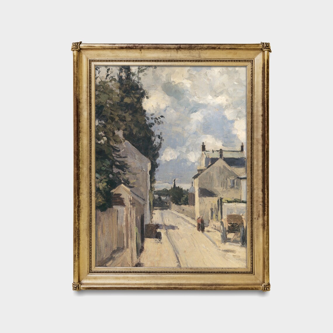 Sunlit Village Street With Houses Impressionist French Scene Poster - Image 5
