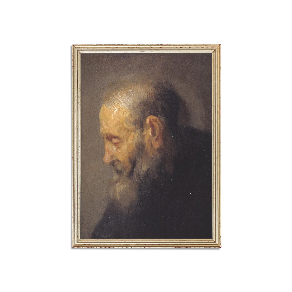 Old Master Portrait Of Elderly Bearded Man In Dark Robes Poster - Image 3