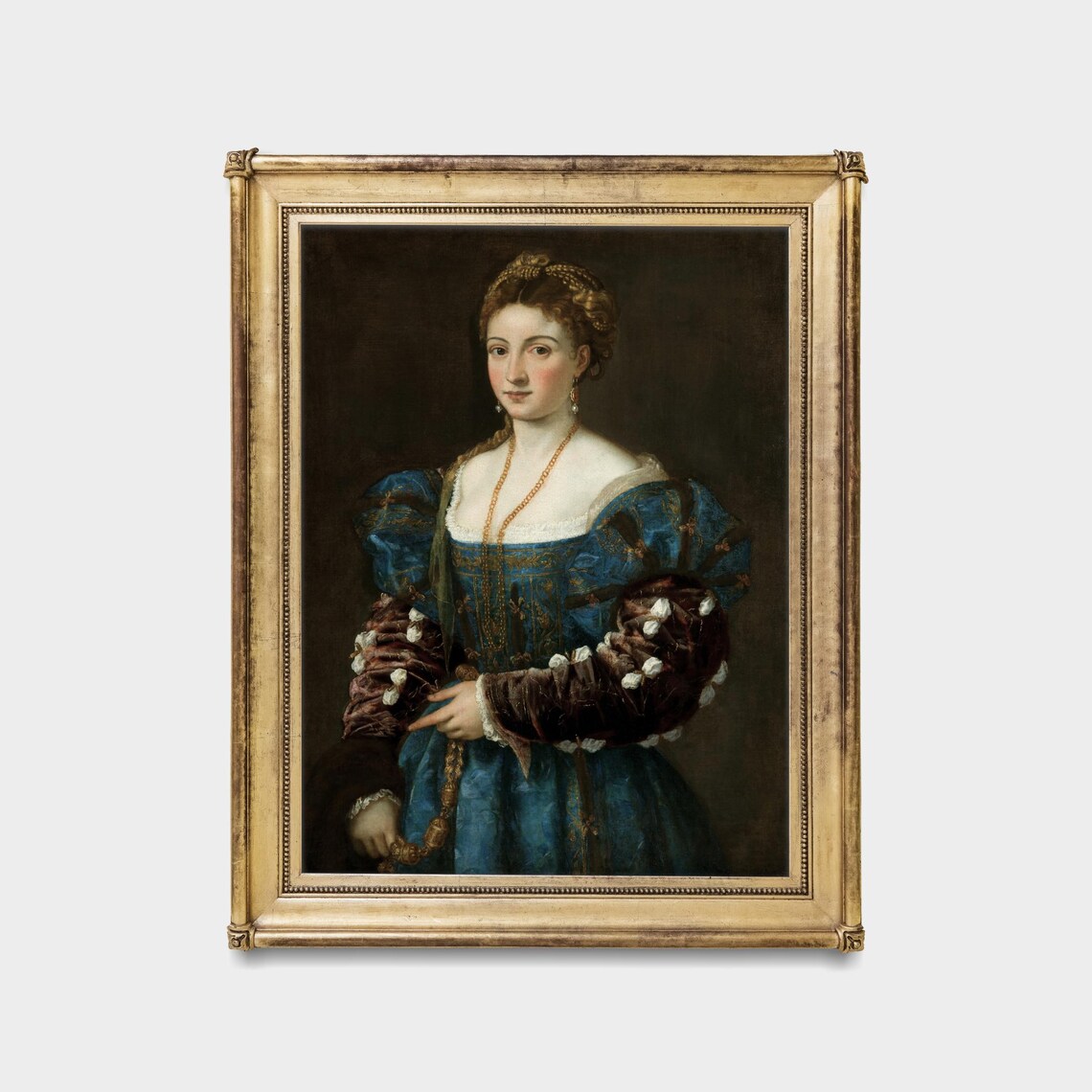 Mailed Print Vintage Portrait Painting Antique Woman Portrait Print And Ship Moody Rustic Print Portrait Of A Lady La Bella - Image 5