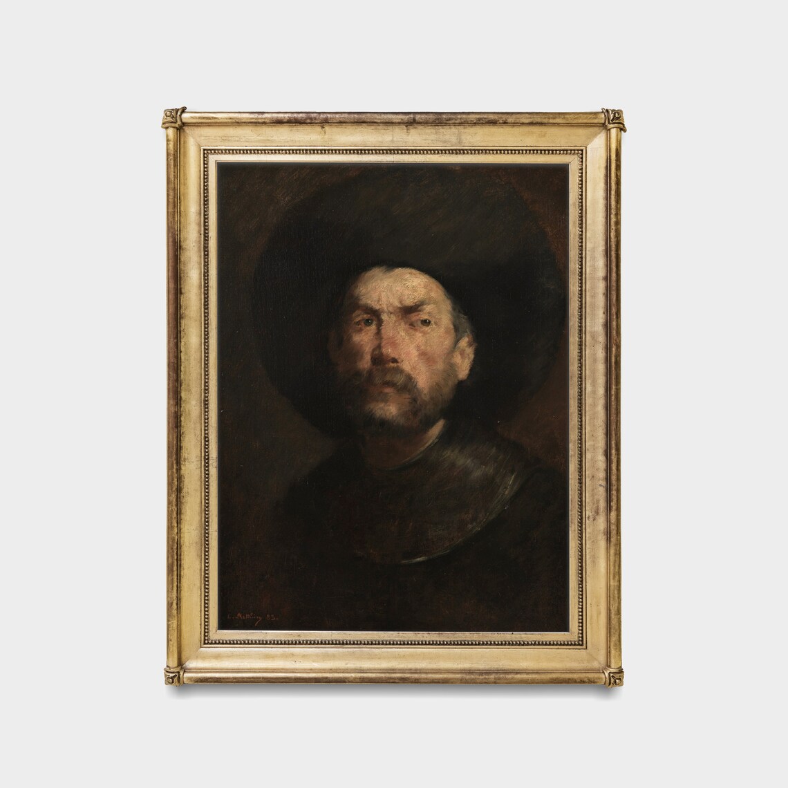 Man In Wide Black Hat Dramatic Vintage Portrait Painting Poster - Image 3