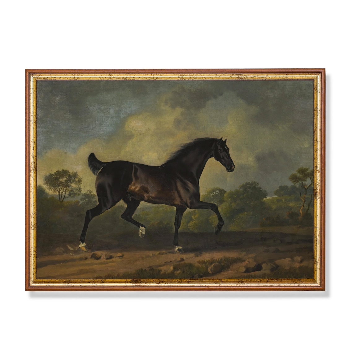 Vintage Horse Painting, Farmhouse Wall Art Print