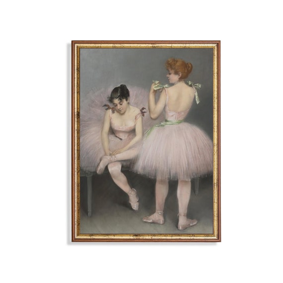 Printed And Shipped Vintage Ballerina Painting Antique Art Print Ballet Artwork Girl Room Decor Mailed Print The Dancer