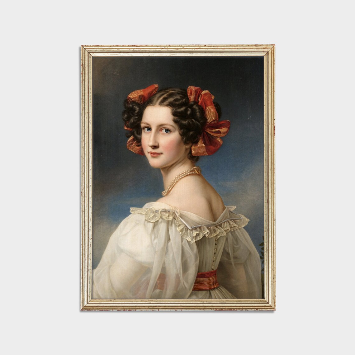 Victorian Woman Portrait, Vintage Oil Painting Art Print - Image 2