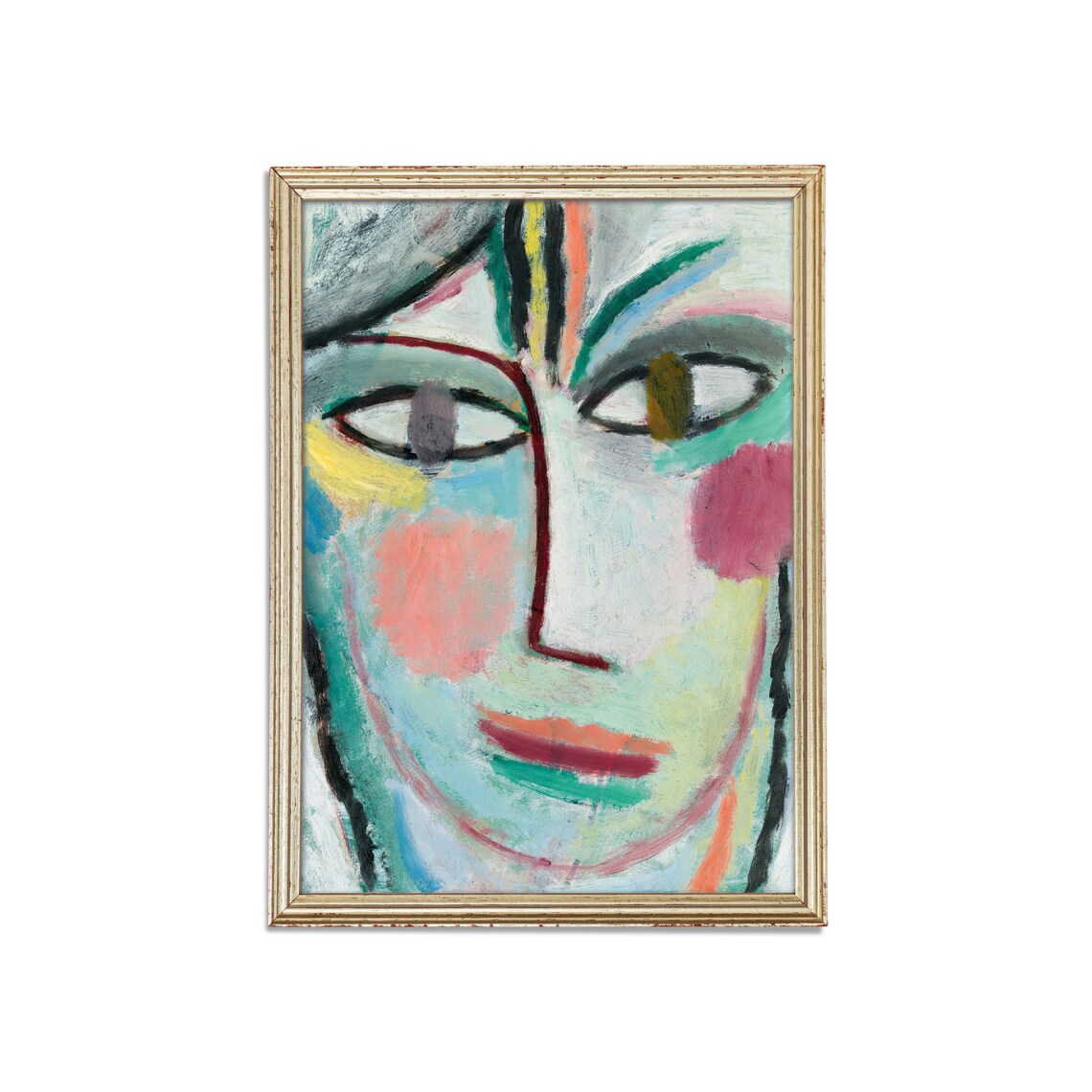 Colorful Fauvist Woman Face Abstract Portrait Painting Poster - Image 3