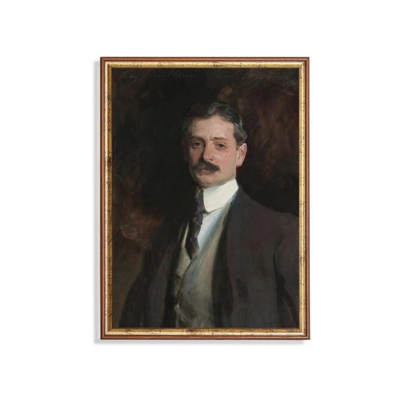 Printed And Shipped Vintage Gentleman Portrait Antique Man Portrait Physical Art Prints Oil Painting Print Moody Rustic Fine Art