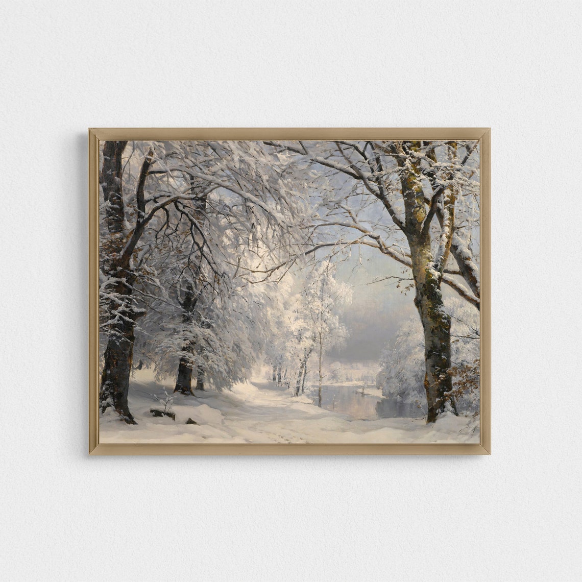 Snow Covered Forest Path Between Frost Laden Trees Winter Poster - Image 4