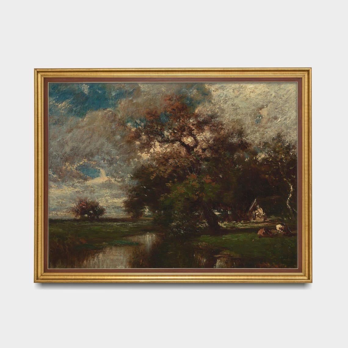 Moody Countryside with Marsh and Trees Vintage Landscape Poster - Image 5