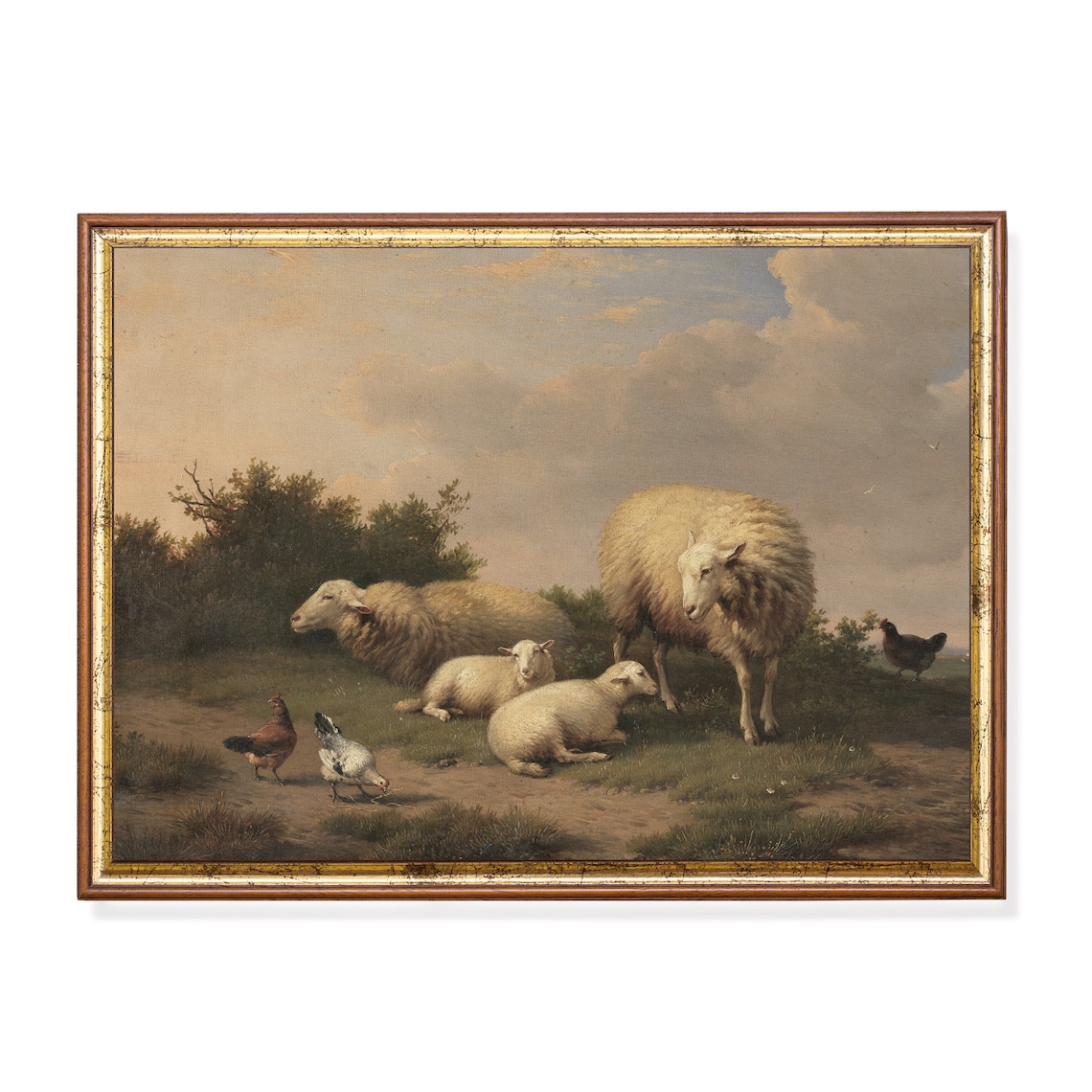 Vintage Sheep and Lamb Farmhouse Art Print