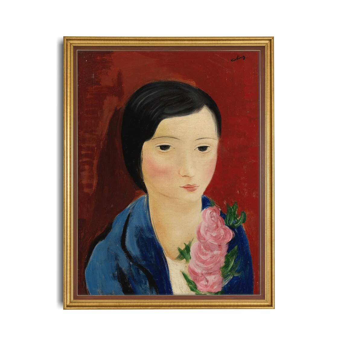 Vintage Portrait Painting of an Antique Woman - Image 2
