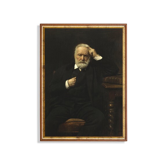 Victor Hugo Seated Portrait Vintage Literary Figure Painting Poster